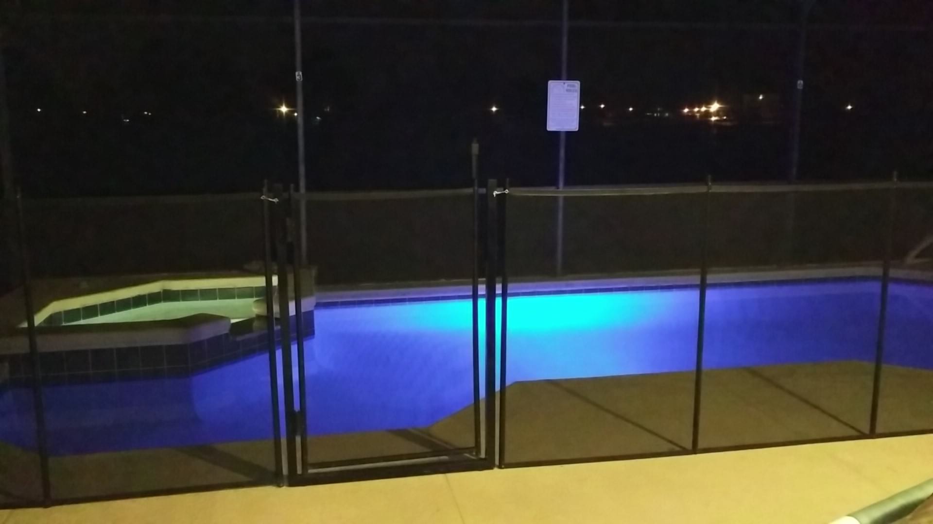pool with changing lights