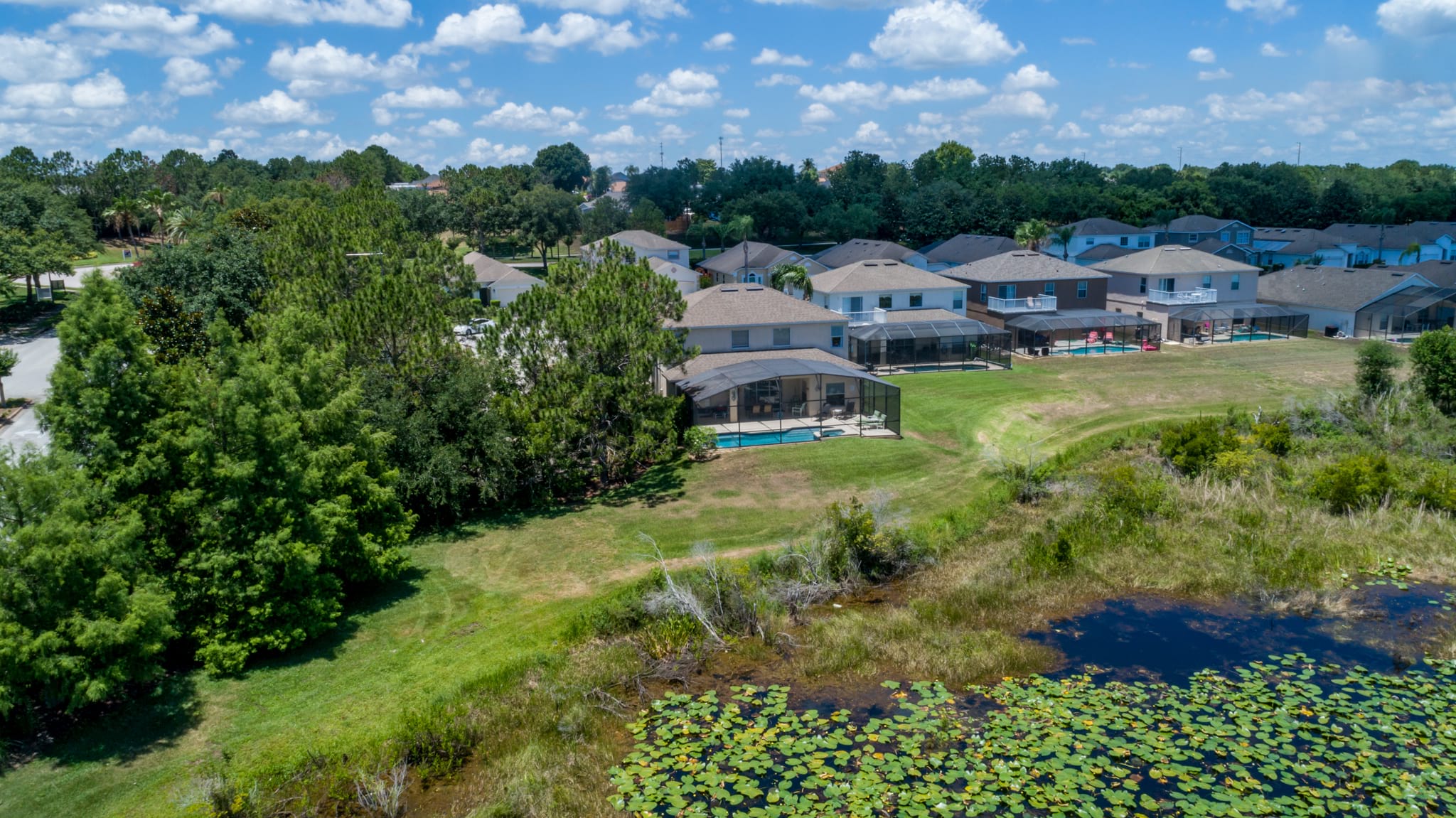 villa aerial view of rear 